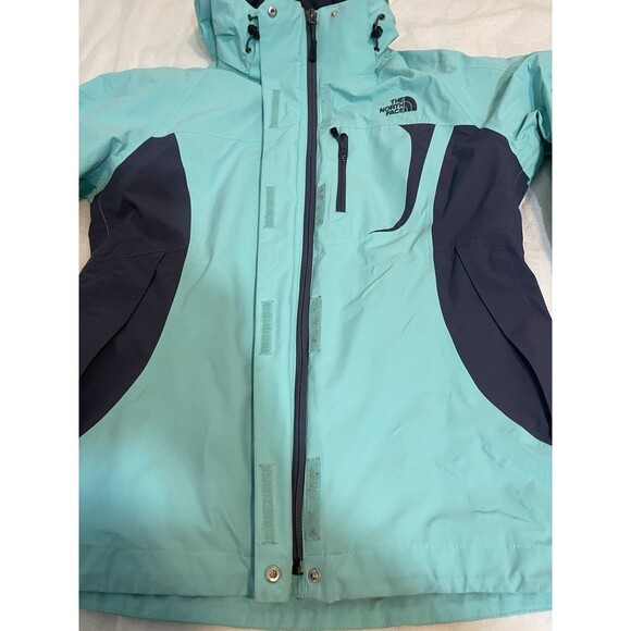 the north face Women’s 2 in 1 jacket Sz M Removable Inner Fleece & Hood Teal - Picture 12 of 16